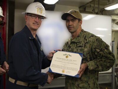 Daniel Frey, of Prattville, Receives his Navy and Marine Corps Commendation Medal