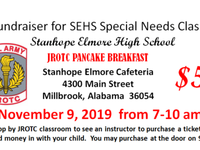 Fundraiser for SEHS Special Needs Class is Nov. 9; JROTC Hosting Pancake Breakfast in Cafeteria