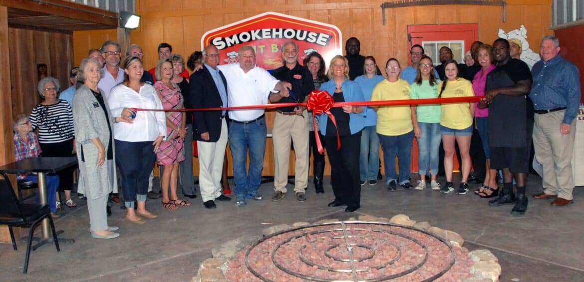 City officials and the Millbrook Area Chamber of Commerce welcomed the Smokehouse Pit Barbecue to the city Oct. 8