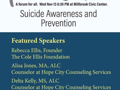 ‘You Matter’ Event Tonight at Millbrook Civic Center Focuses on Suicide Prevention; FREE and open to Public