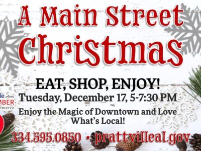 TONIGHT! Head Down to Historic Downtown Prattville for the Fourth Annual ‘Main Street Christmas’; Chance to Win $250 Cash