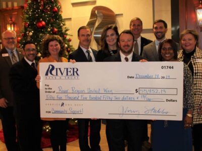 River Bank and Trust’s Contribution to River Region United Way Will Exceed $55,000 This Year