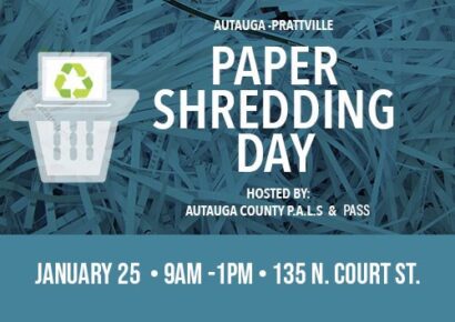 Paper Shredding Day set for Jan. 25 in Prattville; Hosted by P.A.L.S., PASS, IP and Recycle Service Corp