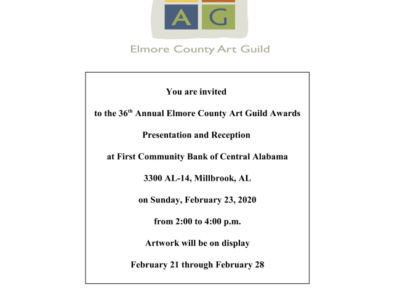 Elmore County Art Guild Awards Presentation, Reception is Feb. 23 at First Community in Millbrook