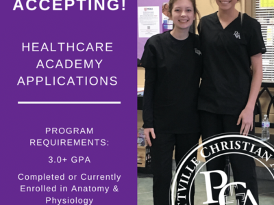 Prattville Christian Academy’s Healthcare Academy Accepting Applications for 20-21 School Year