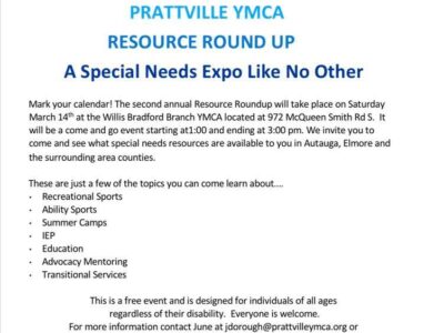 Prattville YMCA Field of Dreams to Host Special Needs Resource Roundup Expo Saturday, March 14