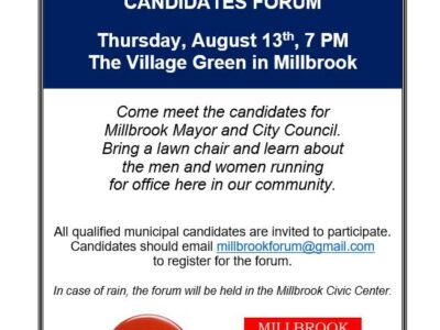 Millbrook Men’s Club to Host Municipal Election Candidates Forum Aug. 13 for Mayoral, Council Positions