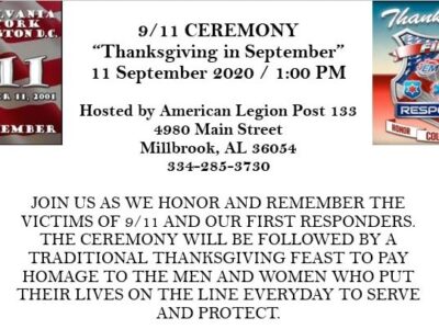 American Legion Post 133 of Millbrook to Host ‘Thanksgiving in September’ to Remember Victims of 9/11, Honor First Responders