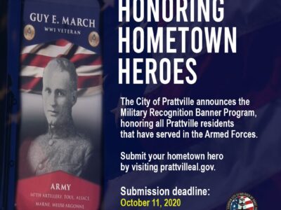 City of Prattille to Honor Hometown Heroes with Military Banners; Deadline is Oct. 11 for Submissions