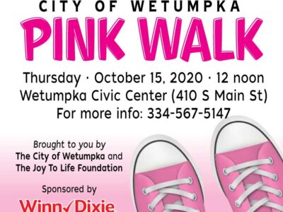 City of Wetumpka to Host ‘Pink Walk’ to Help Fight Breast Cancer Oct. 15