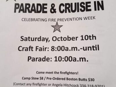 Holtville/Slapout Fire & Rescue Auxiliary Fall Craft Fair, Parade and Cruise In Saturday