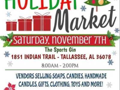 Want Something Fun to Do Today? Tallassee has their Jingle At the Gin Holiday Market from from 8 a.m. until 2 p.m.