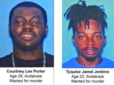 CrimeStoppers Seeks Information on Two Suspects Wanted for Murder in Andalusia; Reward Offered