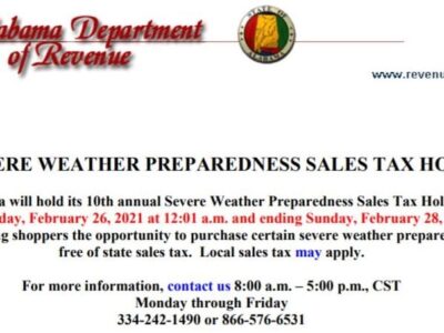Severe Weather Preparedness Tax Free Weekend Starts Friday, February 26th