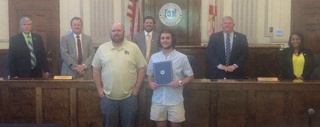 WHS’ Mason Blackwell Recognized by Elmore Commission as State Champion Wrestler