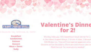 Thank you to Front Porch Grill for Sponsoring our Valentine’s Day Letters