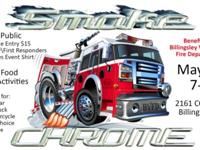 2nd Annual Smoke and Chrome Event to Benefit the Billingsley Fire Department May 21