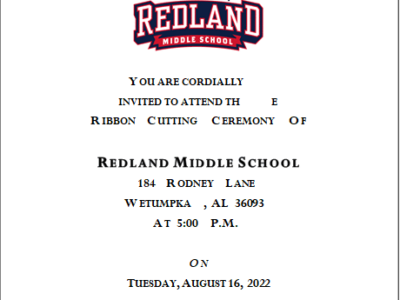 Redland Middle School: Ribbon Cutting, School Board meeting is Aug. 16