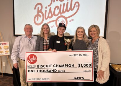 Reilly Carroll of Jack’s location in Geraldine, AL earns next year of Biscuit Bragging rights