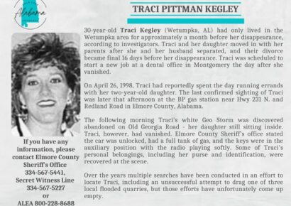 Almost 25 Years and Still No Answers for family of Traci Pittman Kegley of Wetumpka