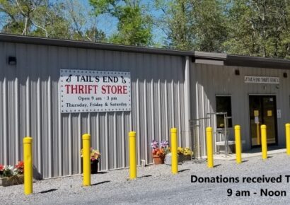 Have you visited the Tails End Thrift store? All money benefits Humane Society of Elmore County