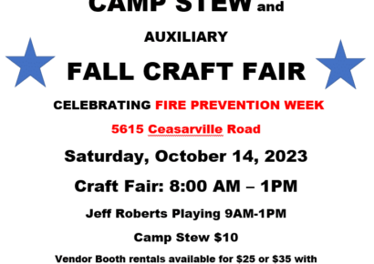 Holtville/Slapout Fire & Rescue Camp Stew, Craft Fair is Oct 14; Jeff Roberts Performing Live