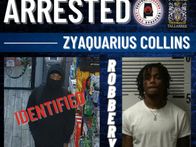 Tallassee – Business Robbery Investigation – Suspect Identified