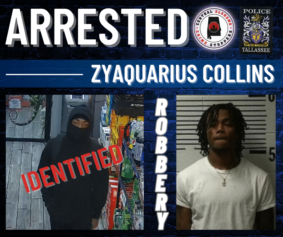 Tallassee Business Robbery Investigation Suspect Identified