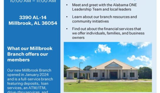 Alabama ONE Announces New Millbrook Location; Ribbon cutting Feb. 27