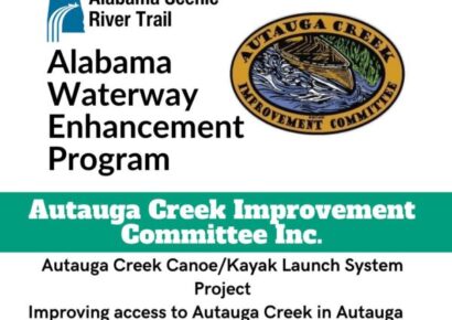 Autauga Creek Improvement Committee selected as recipient of the Alabama Scenic River Trail Waterway Enhancement Program Grant