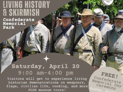 Marbury: Confederate Memorial Park to offer Living History, Skirmish April 20